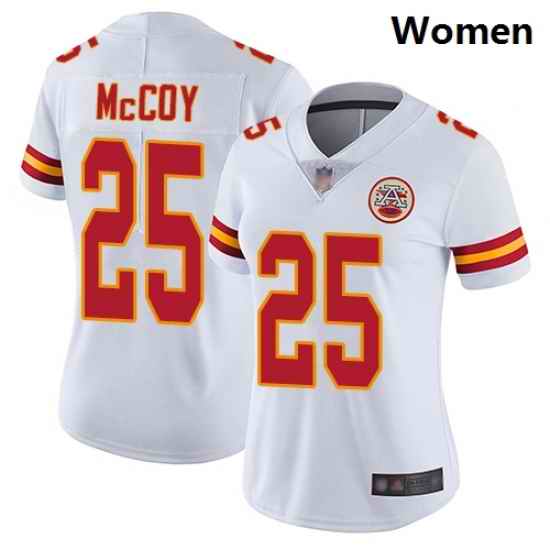 Chiefs #25 LeSean McCoy White Women Stitched Football Vapor Untouchable Limited Jersey